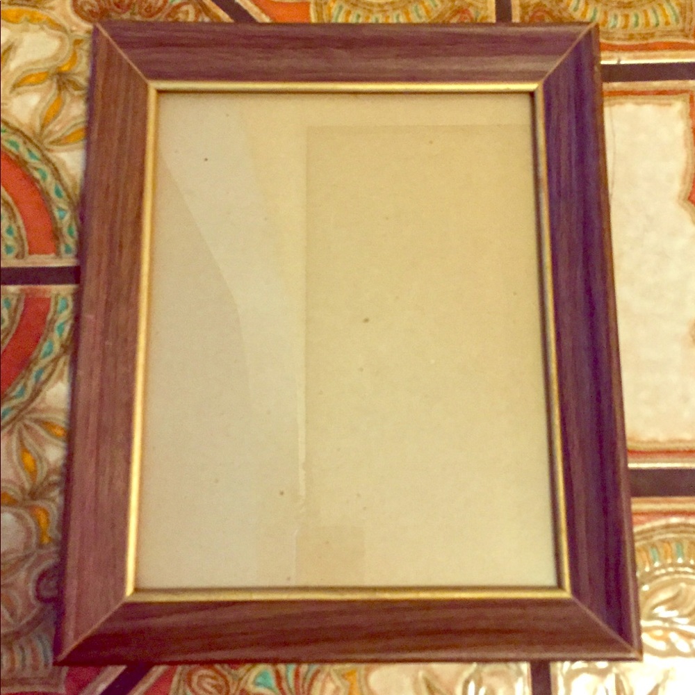 💕Brown/Gold Wood Glass Picture Frame